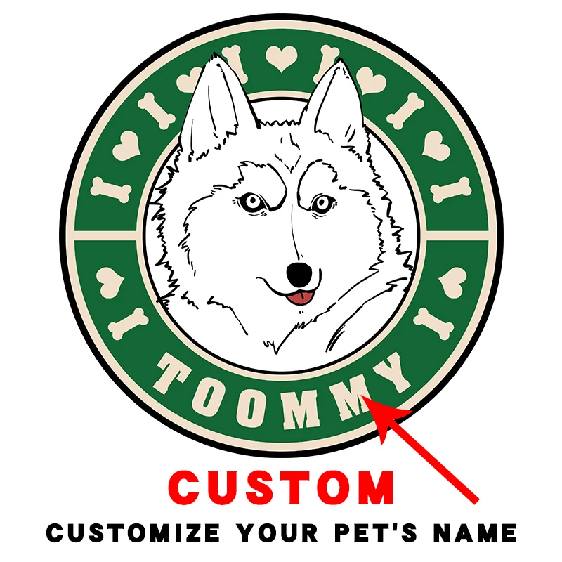 Husky pattern custom pet's name of dog collar dog clothes Ironing stickers Iron on patches for clothes Heat Transfer logo
Husky pattern custom pet's name of dog collar dog clothes Ironing stickers Iron on patches for clothes Heat Transfer logo