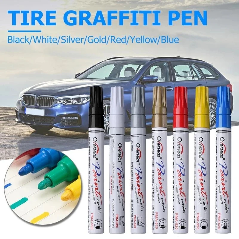 

12 Colors Paint Marker Pen Fade-proof Car Tyre Tire Tread CD Metal Permanent Paint Marker Graffti Quick-dry Oil Macador Caneta