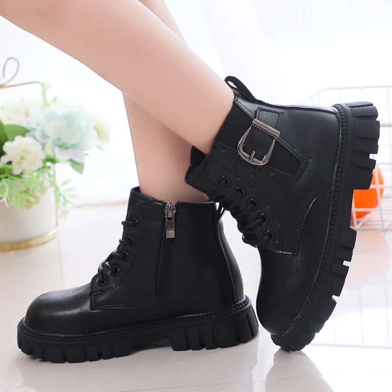 Autumn Winter Children Boots Classic with Buckle Fashion Boys Martin Boots Girls School Shoes Black White Boots for Performance
Autumn Winter Children Boots Classic with Buckle Fashion Boys Martin Boots Girls School Shoes Black White Boots for Performance