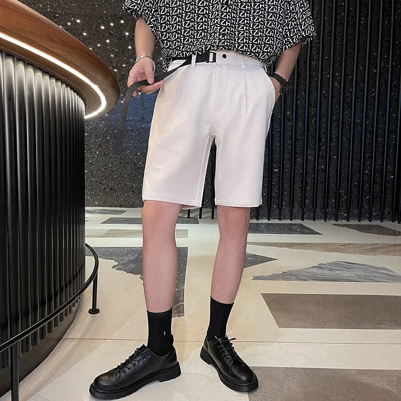 Summer Belt Suit Shorts Men's Slim Fashion Solid Color Formal Dress Shorts Men Korean Business Society Mens Casual Shorts 28-36
Summer Belt Suit Shorts Men's Slim Fashion Solid Color Formal Dress Shorts Men Korean Business Society Mens Casual Shorts 28-36