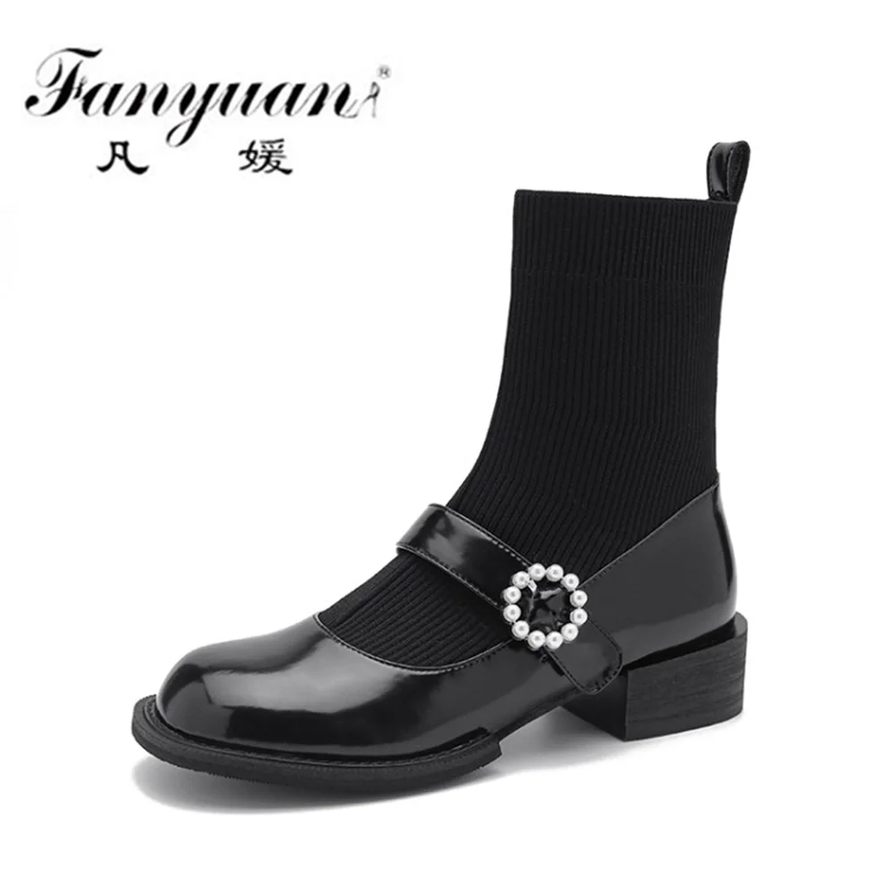 Fanyuan Motorcycle Boots Autumn Winter Women Ankle Boots Genuine Leather Neutral Casual Thick Heels Round Toe Zip Shoes Woman
Fanyuan Motorcycle Boots Autumn Winter Women Ankle Boots Genuine Leather Neutral Casual Thick Heels Round Toe Zip Shoes Woman