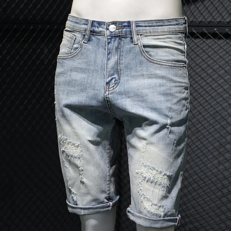 Пляжные шорты, Мужская одежда, светло-голубые Рваные джинсовые шорты с дырками, облегающие брюки до колена, модные повседневные мужские джи...
Пляжные шорты, Мужская одежда, светло-голубые Рваные джинсовые шорты с дырками, облегающие брюки до колена, модные повседневные мужские джи...