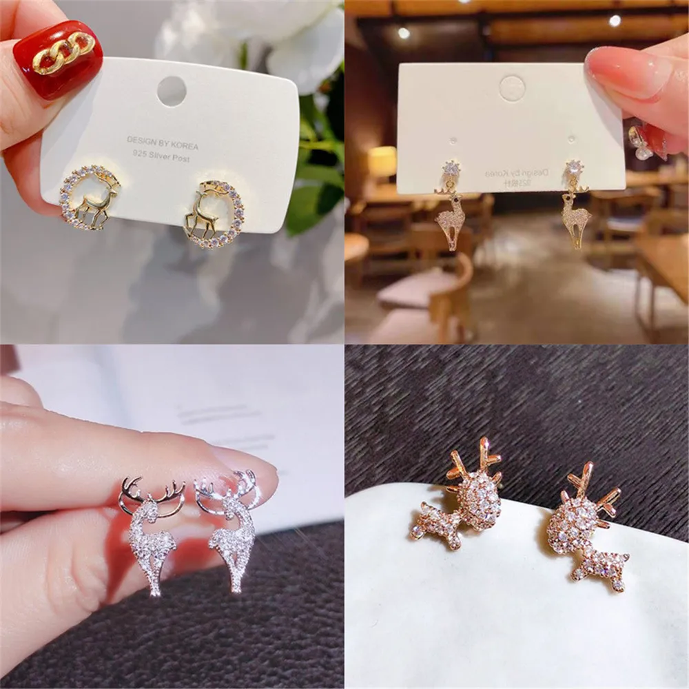 Cute Christmas Stud Earrings For Women Girls Lovely Snowflake Elk Earrings Zircon Ear Jewelry Christmas Festival New Year Gifts
Cute Christmas Stud Earrings For Women Girls Lovely Snowflake Elk Earrings Zircon Ear Jewelry Christmas Festival New Year Gifts