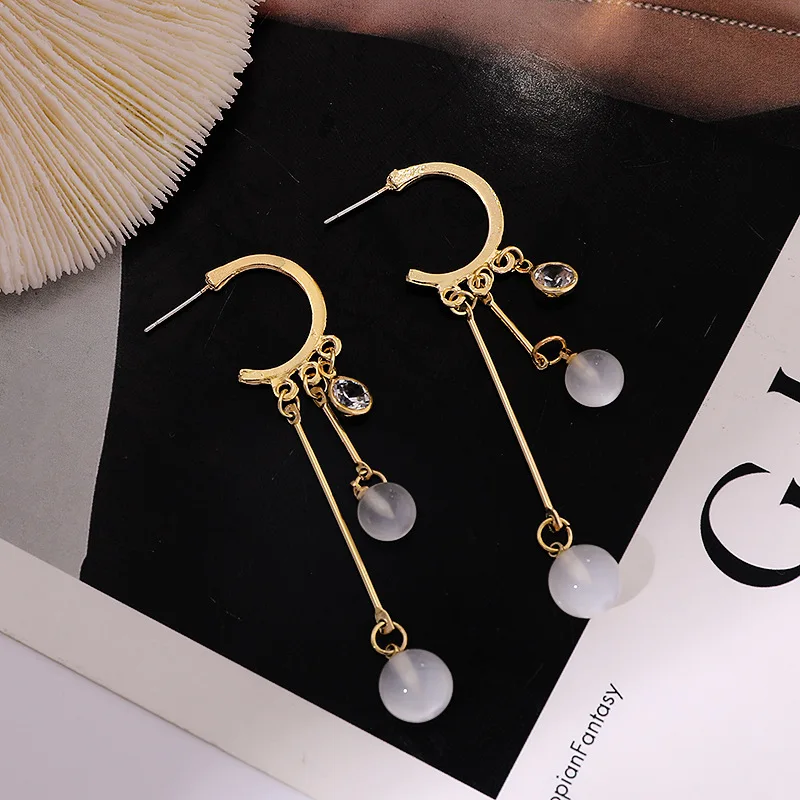 Korean Elegant Opal Drop Earrings Golden Dangler Rhinestone Inlaid Earrings Women Earrings Girl Gifts Valentine For Friends
Korean Elegant Opal Drop Earrings Golden Dangler Rhinestone Inlaid Earrings Women Earrings Girl Gifts Valentine For Friends