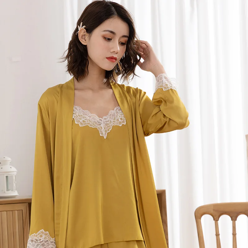 3PCS Sleepwear Sexy Lace Pajamas Set Women Satin Pajamas Set Leopard Print Pijamas Suit V-neck Loungewear Casual Pyjamas Pour
3PCS Sleepwear Sexy Lace Pajamas Set Women Satin Pajamas Set Leopard Print Pijamas Suit V-neck Loungewear Casual Pyjamas Pour
