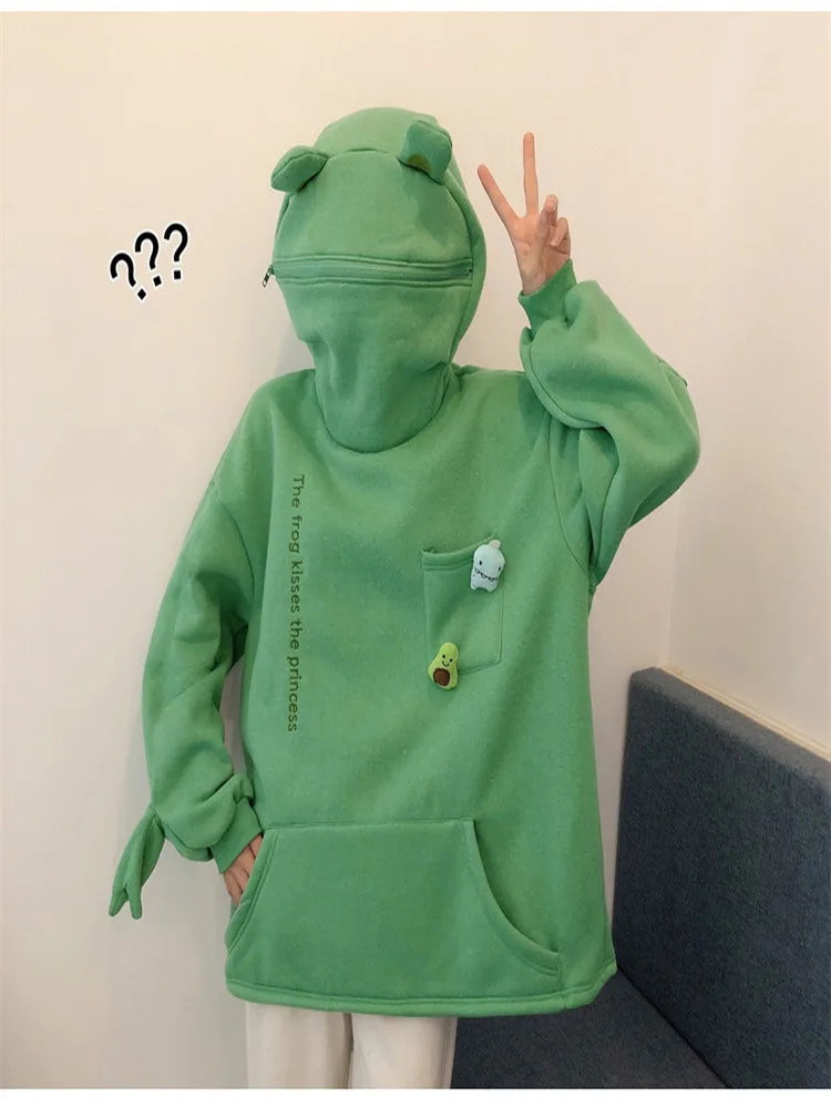 2021 New Trendy Cute Frog Head Plus Fleece Hooded Sweater Autumn And Winter Men's And Women's Jackets
2021 New Trendy Cute Frog Head Plus Fleece Hooded Sweater Autumn And Winter Men's And Women's Jackets