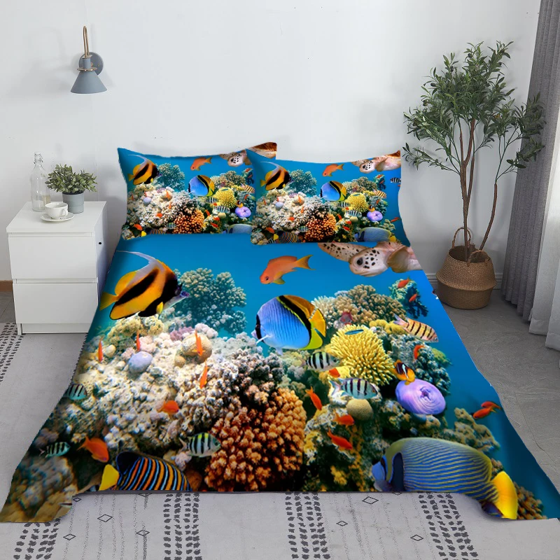 Marine Organism Bed Sheet Set Digital Printing Underwater World Polyester Bed Flat Sheet With Pillowcase 1/1.2/1.35/1.5/1.8/2m
Marine Organism Bed Sheet Set Digital Printing Underwater World Polyester Bed Flat Sheet With Pillowcase 1/1.2/1.35/1.5/1.8/2m