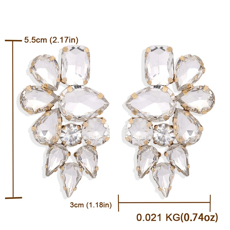 Big Bohemia Statement Geometric Full Crystals CZ Stud Earrings for Women Bridal Wedding Engagement Luxurious Earrings Jewelry
Big Bohemia Statement Geometric Full Crystals CZ Stud Earrings for Women Bridal Wedding Engagement Luxurious Earrings Jewelry
