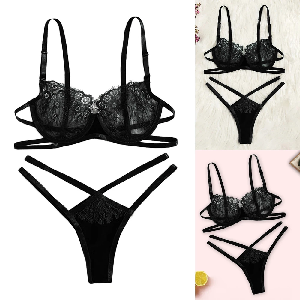 2PCS/Set Women's Sexy Lace Bikini Bra G-String Set Lingerie Summer Beach See Through Exotic Sets Black Color S-XL
2PCS/Set Women's Sexy Lace Bikini Bra G-String Set Lingerie Summer Beach See Through Exotic Sets Black Color S-XL