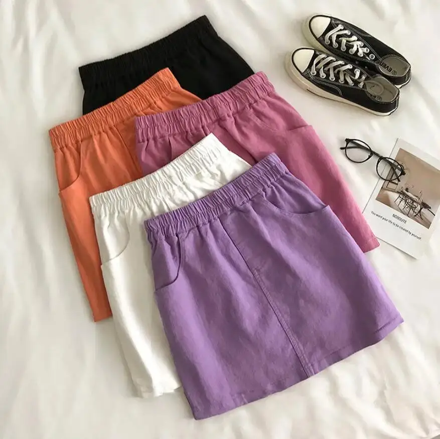 Women High Waist A Line Skirt Sweet Lady Elastic Waist Mini Short Skirts 2021 Skirt With Pocket Femme
Women High Waist A Line Skirt Sweet Lady Elastic Waist Mini Short Skirts 2021 Skirt With Pocket Femme