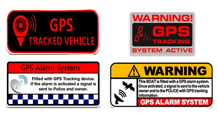 

Warning Sign GPS Automatic Tracking System High Quality Car Sticker Waterproof Sunscreen Vinyl Motorcycle PVC Decal