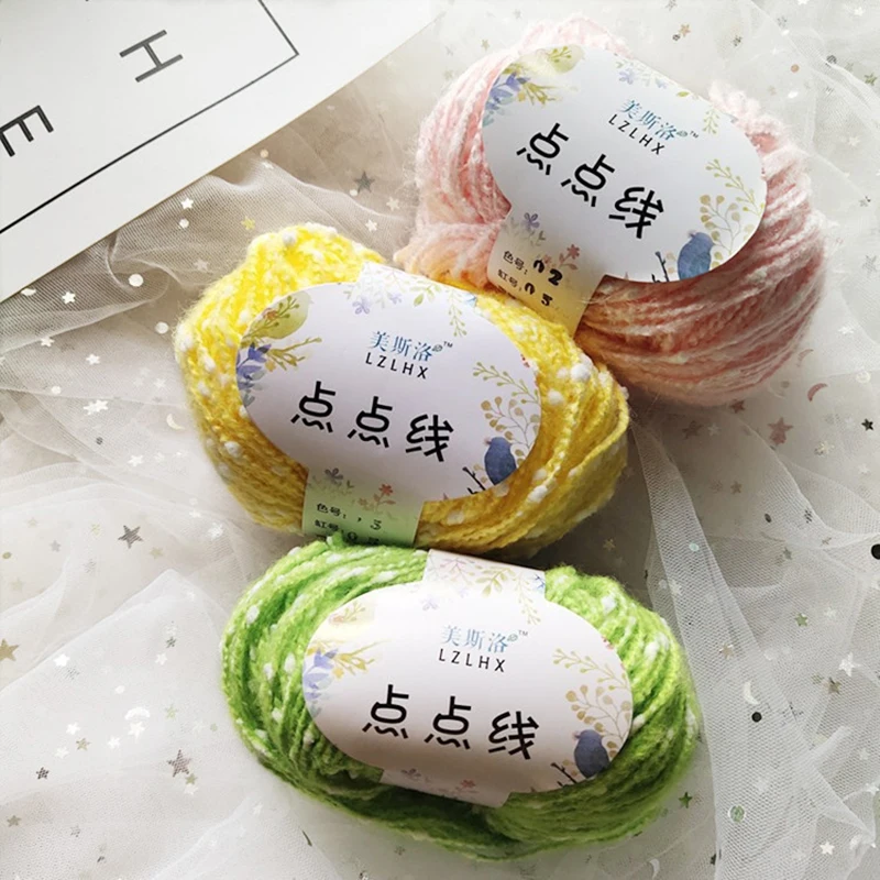 Dotted Mohair Yarn Hand Knitting Wool Woven Crochet Soft Sweater Colorful Yarn Skin-friendly Baby Children Scarf Sweater Thread 
Dotted Mohair Yarn Hand Knitting Wool Woven Crochet Soft Sweater Colorful Yarn Skin-friendly Baby Children Scarf Sweater Thread