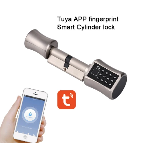Bluetooth цилиндр TUYA App пароль Fingeprint умный дверной замок с цифровой клавиатурой