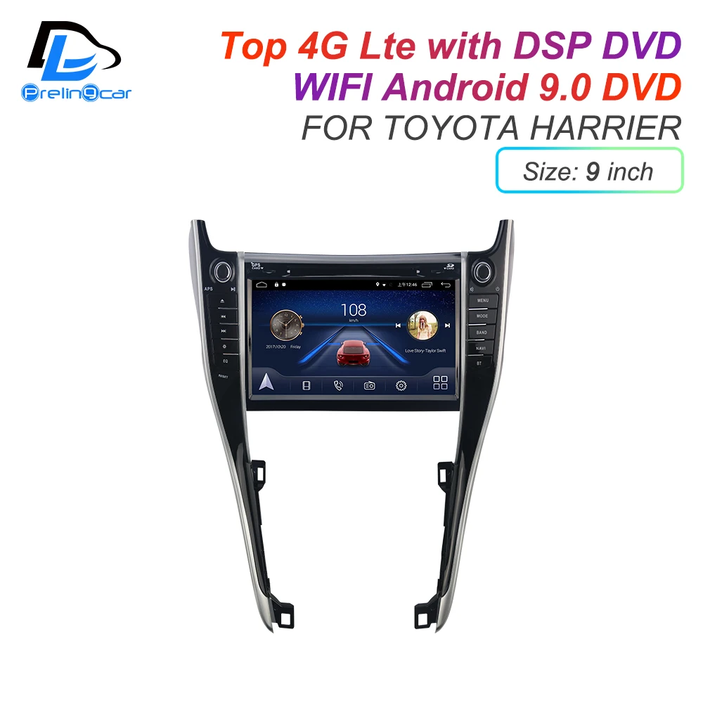 IPS сенсорный экран DSP звук Android 9 0 2 DIN 4g Lte радио для TOYOTA Harrier GPS DVD плеер стерео