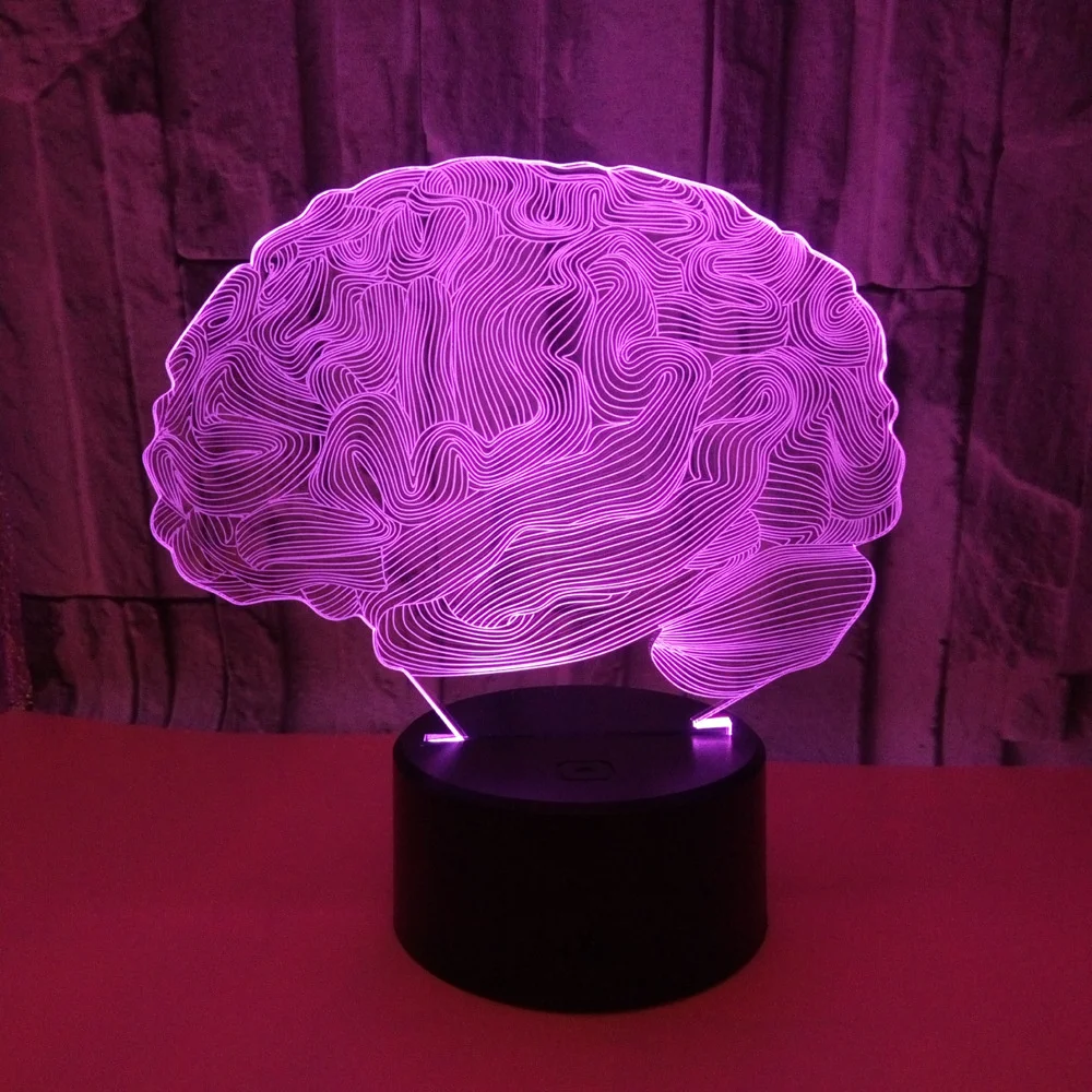 3d-лампа с иллюзией головного мозга светодиодный оптический светильник 16 цветов