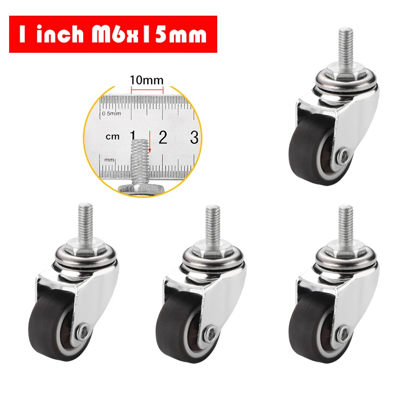 4 шт. поворотных роликов из ТПЭ 1 дюйма 
4 шт. поворотных роликов из ТПЭ 1 дюйма
