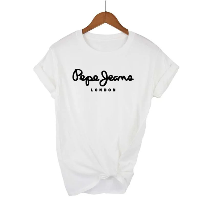 

2021 Newest Pepe-Jeans-London Logo T-Shirt Summer Women's Short Sleeve Popular Tees Shirt Tops Unisex