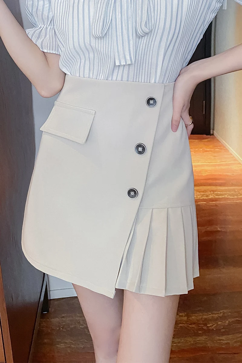 Houthion Slim New Skirt Casual Fashion Solid Zipper Buttons A-Line High Waist Line Mini Women's Clothing Summer
Houthion Slim New Skirt Casual Fashion Solid Zipper Buttons A-Line High Waist Line Mini Women's Clothing Summer