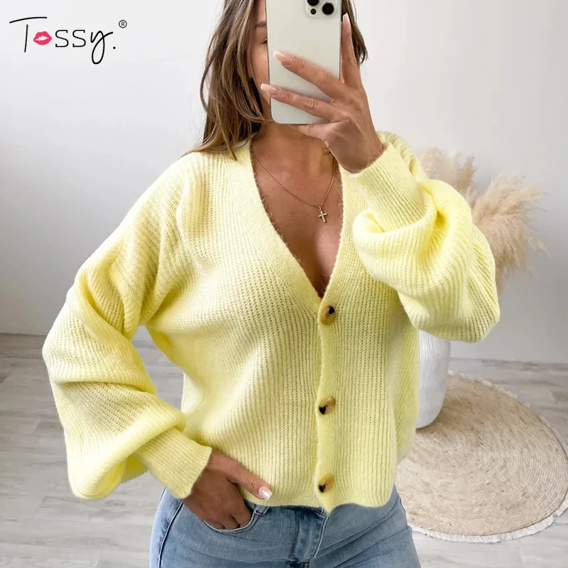 Tossy Solid Casual Cardigan Sweater 2021 Autumn New V-neck High Street Outwear Pullover Female Coat Oversize Sweaters Jumper
Tossy Solid Casual Cardigan Sweater 2021 Autumn New V-neck High Street Outwear Pullover Female Coat Oversize Sweaters Jumper