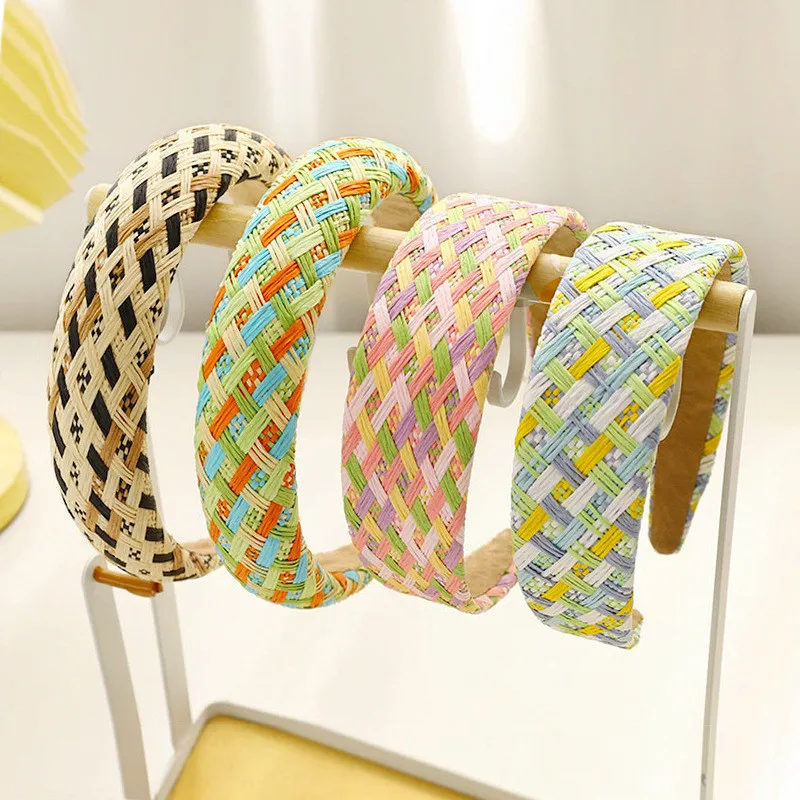 Straw Weave Wide Sponge Headband For Women Girl Hand Made Plaid Hair Band Accessories Fashion Korean Wholesale Sweet
Straw Weave Wide Sponge Headband For Women Girl Hand Made Plaid Hair Band Accessories Fashion Korean Wholesale Sweet