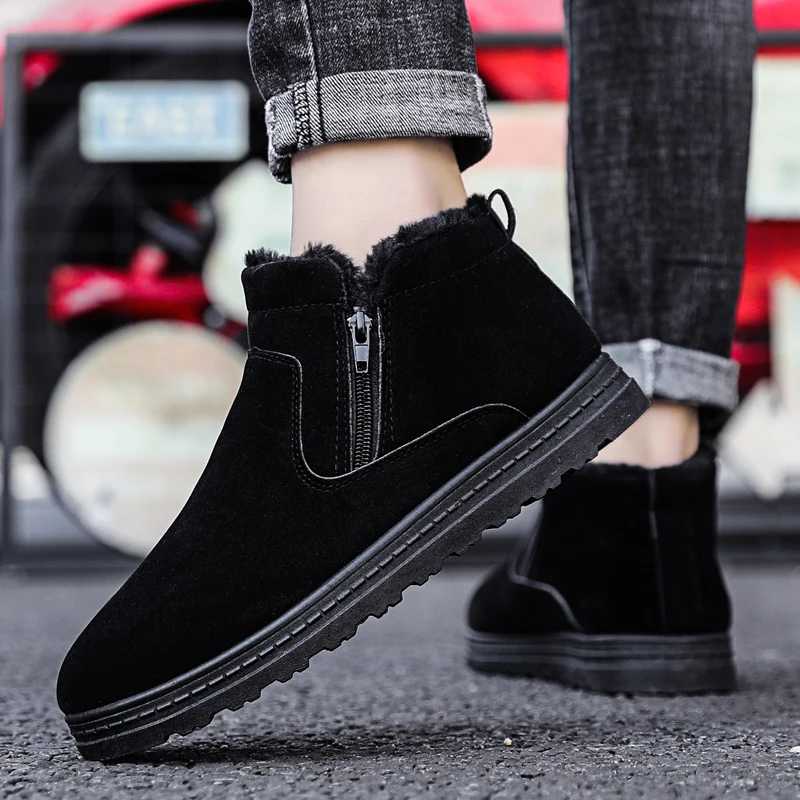 Men Boots 2020 New Winter Brushed Thick Warm High Top Cotton-Padded Shoes Snow Boots Warm Men Casual Shoes
