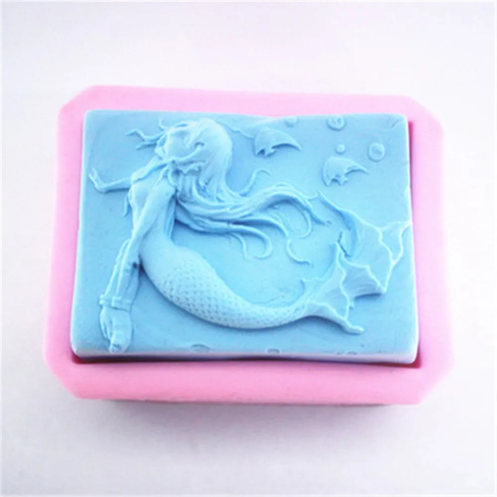 Силиконовая форма для мыла «русалка», форма для выпечки тортов, русалок и рыбок, полимерная форма для полимерной глины, форма для мыла в форм...