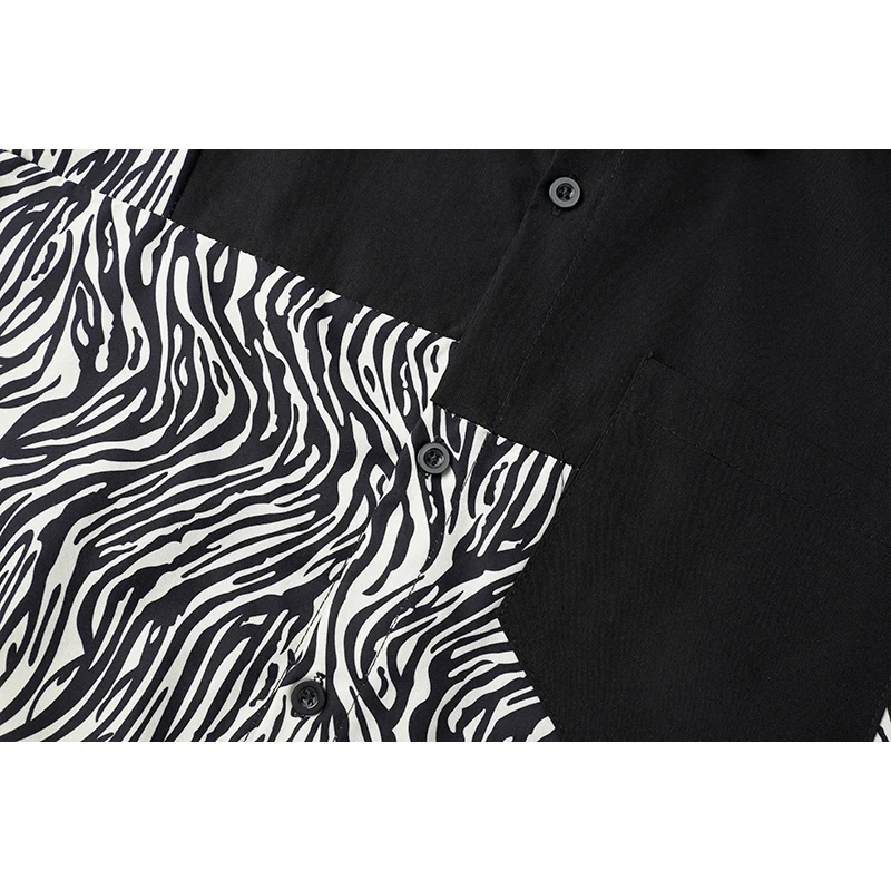 Fashion Patchwork Zebra Pattern Short Sleeve Shirt Women 2021 Summer Harajuku Vintage Loose Female Lapel Button Up Blouse Tops
Fashion Patchwork Zebra Pattern Short Sleeve Shirt Women 2021 Summer Harajuku Vintage Loose Female Lapel Button Up Blouse Tops