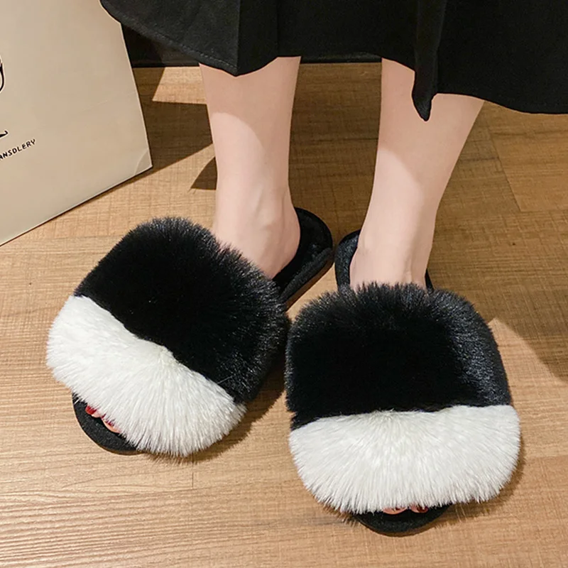 Winter Home Cotton Shoes Women Flats Furry Slippers Female Plush Flip Flops Mixed Colors Slides Ladies New 2021 House Slippers
Winter Home Cotton Shoes Women Flats Furry Slippers Female Plush Flip Flops Mixed Colors Slides Ladies New 2021 House Slippers
