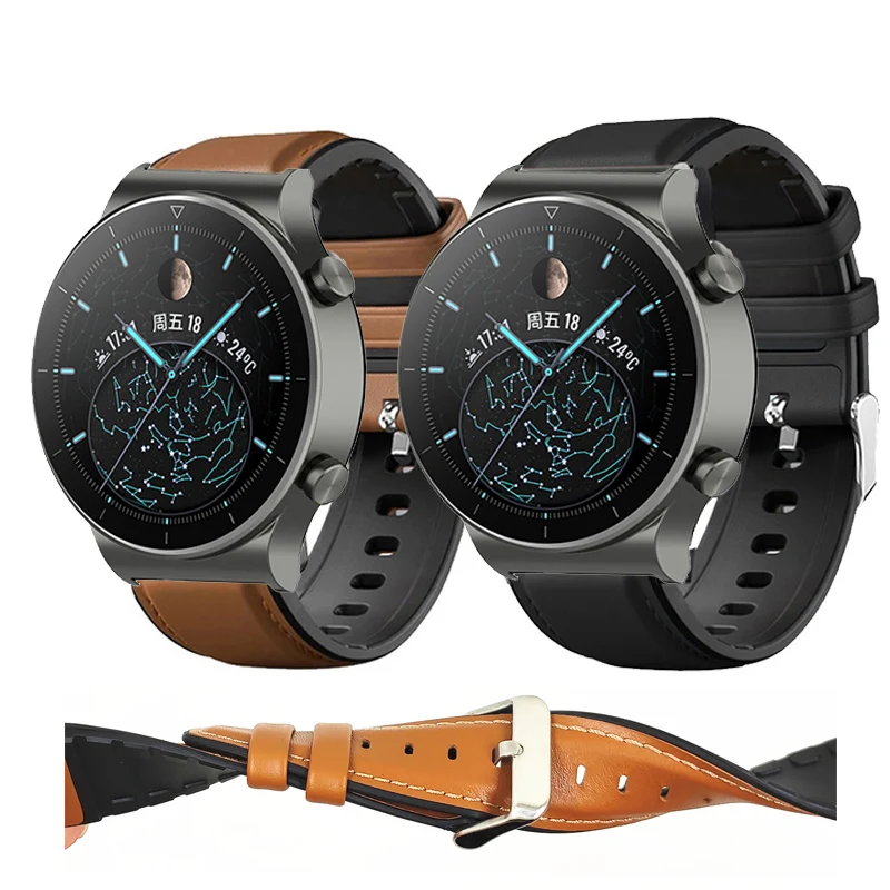 Watch Band 22mm Genuine Leather Strap For Huawei GT 2 GT2 Pro Watch Strap Replacements Honor Magic 1 2 46mm Watch Mens Strap
Watch Band 22mm Genuine Leather Strap For Huawei GT 2 GT2 Pro Watch Strap Replacements Honor Magic 1 2 46mm Watch Mens Strap