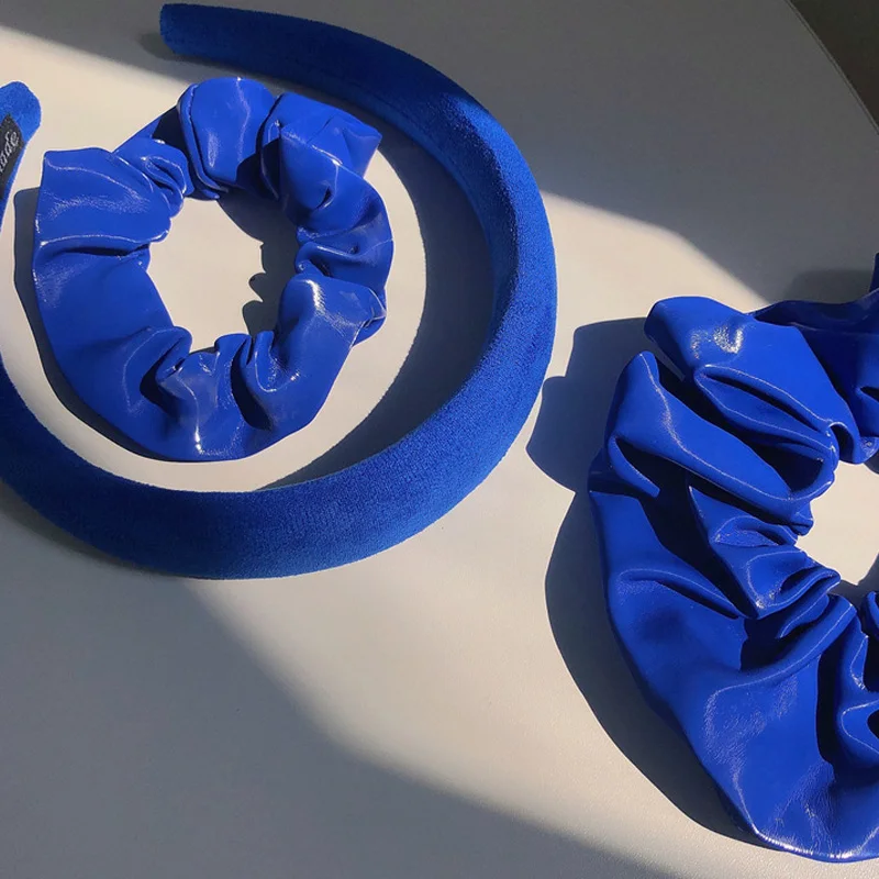 Elastic Hairband Wide Hair Headband Hair Accessories PU Scrunchies Vintage Headwear Blue Hair Hoop Solid Color Hair Bands
Elastic Hairband Wide Hair Headband Hair Accessories PU Scrunchies Vintage Headwear Blue Hair Hoop Solid Color Hair Bands