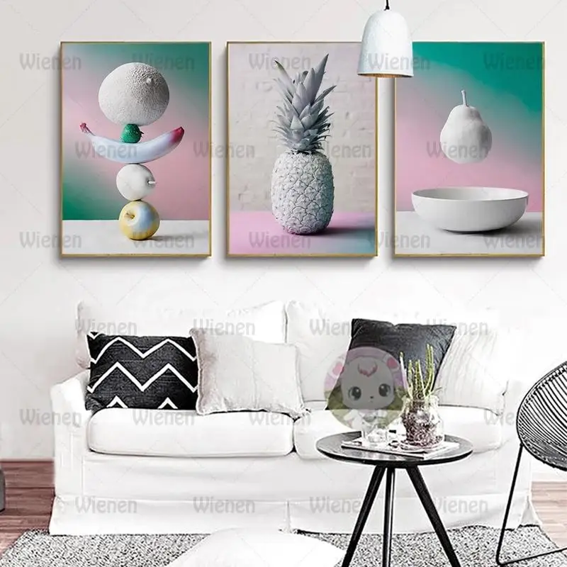 Canvas Painting Pineapple Banana Pear Fruit Simple Color Watercolor Picture Nordic Style Restaurant Kitchen Decorative Painting
Canvas Painting Pineapple Banana Pear Fruit Simple Color Watercolor Picture Nordic Style Restaurant Kitchen Decorative Painting