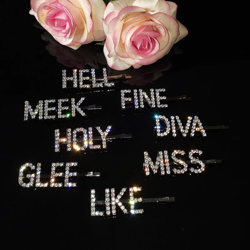 hot fashion letters word rhinestone hairpin hairgrip hairclips hair clip grip pin barrette ornament hair accessories WHOLESALE
hot fashion letters word rhinestone hairpin hairgrip hairclips hair clip grip pin barrette ornament hair accessories WHOLESALE