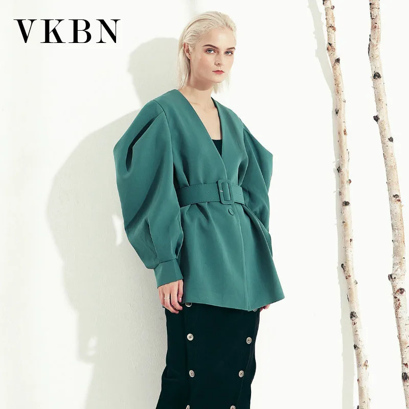 VKBN 2021 News Spring and Autumn V-Neck Long Batwing Sleeve Sashes Loose Women Blazers and Jackets Women
VKBN 2021 News Spring and Autumn V-Neck Long Batwing Sleeve Sashes Loose Women Blazers and Jackets Women