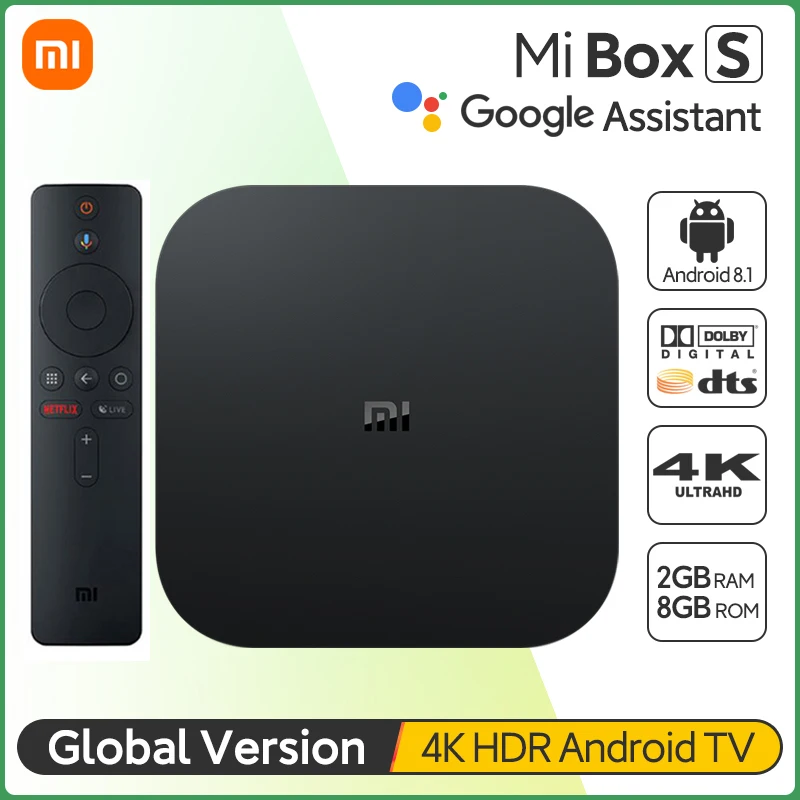 Global Version Xiaomi Mi TV Box S 4K Ultra HD 2GB 8GB WiFi Google Cast Netflix Android TV 8.1 HDR Smart Mi Box S Media Player
Global Version Xiaomi Mi TV Box S 4K Ultra HD 2GB 8GB WiFi Google Cast Netflix Android TV 8.1 HDR Smart Mi Box S Media Player