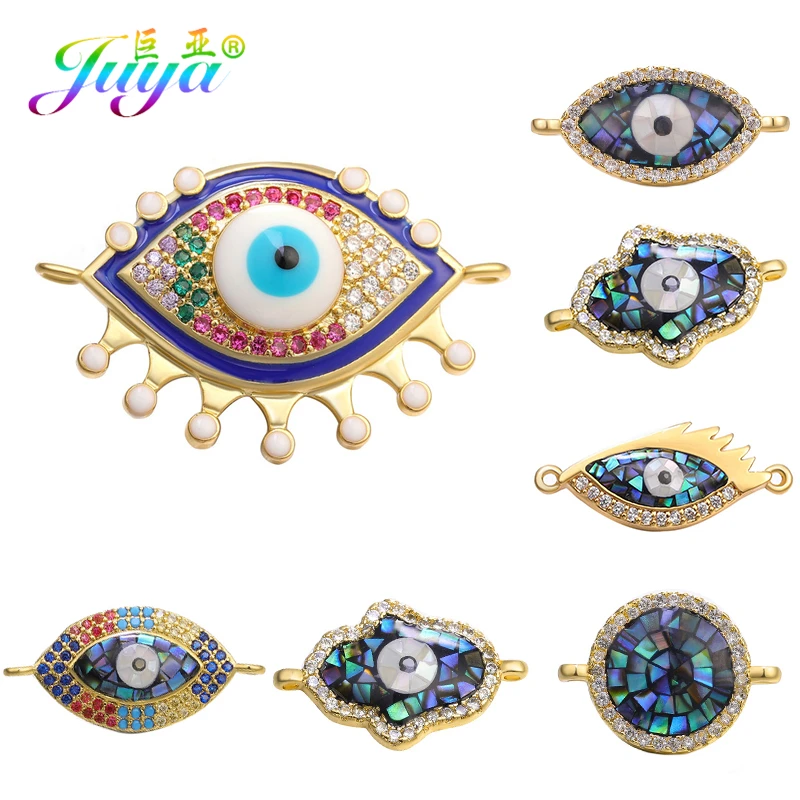 Juya DIY Jewelry Accessories Micro Pave Zircon Opal Shell Evil Eye Charm Connector For Turkish Bracelet Necklace Making Material
Juya DIY Jewelry Accessories Micro Pave Zircon Opal Shell Evil Eye Charm Connector For Turkish Bracelet Necklace Making Material