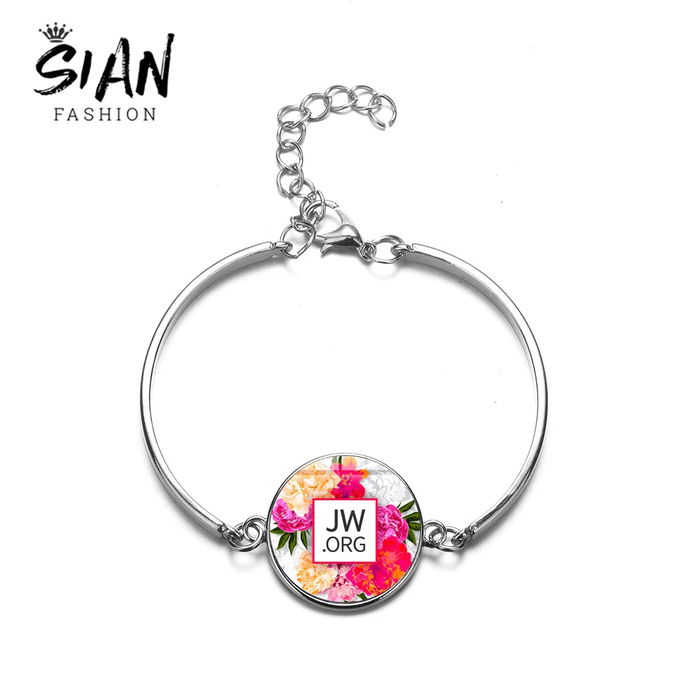 Браслет цепочка с шармами SIAN JW.ORG украшения изображением цветов и бабочек в стиле