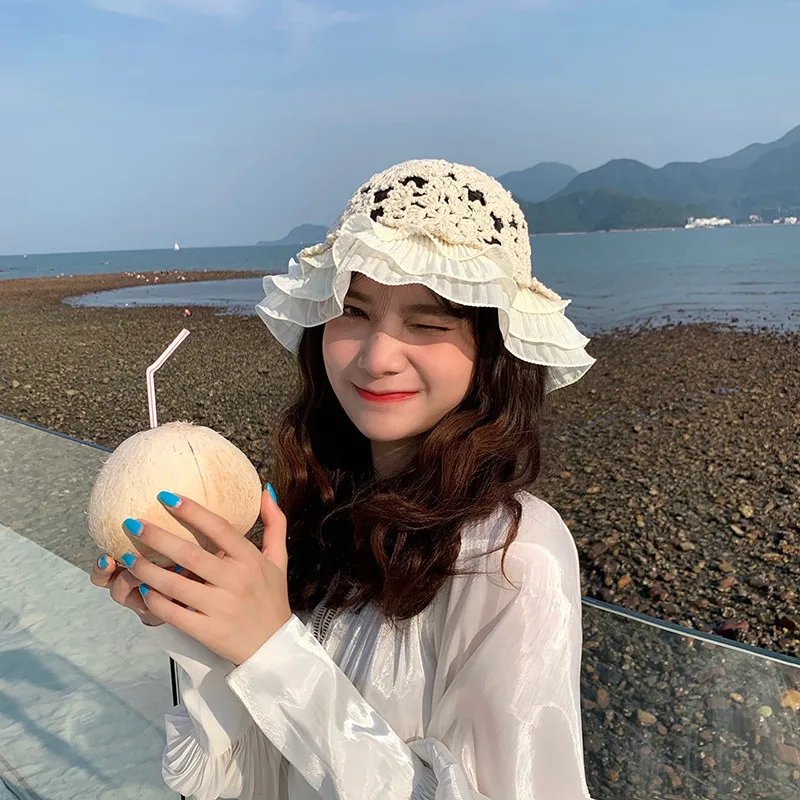 Packable Beach Hats Women Summer Foldable Cloche Sun Hat UV Protection Lace Ruffle Brim Bucket Cap Sweet Cotton Crochet Bob
Packable Beach Hats Women Summer Foldable Cloche Sun Hat UV Protection Lace Ruffle Brim Bucket Cap Sweet Cotton Crochet Bob
