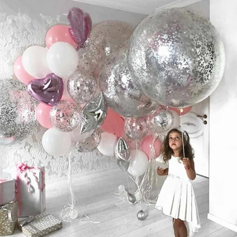 36inch Silver Confetti Pink White Latex Balloon Theme Wedding Birthday Party Decoration Princes Baby Shower
36inch Silver Confetti Pink White Latex Balloon Theme Wedding Birthday Party Decoration Princes Baby Shower