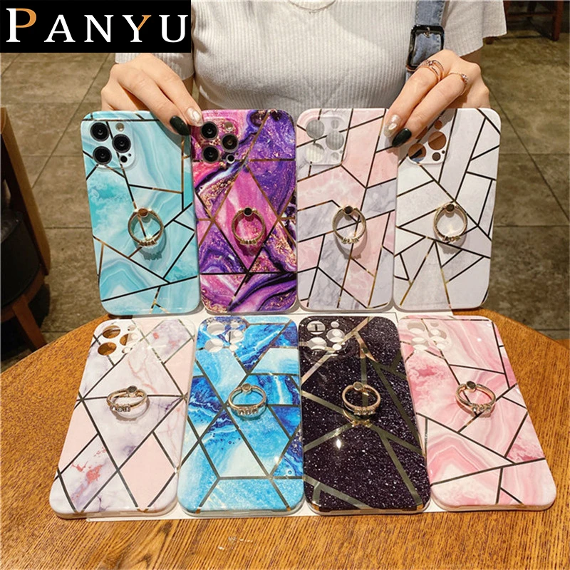With Ring Bracket Splicing Marble Phone Case For iPhone 12 11 Pro MAX Soft IMD Back Cover For iPhone XR XS X Max 7 8 Plus Shell
With Ring Bracket Splicing Marble Phone Case For iPhone 12 11 Pro MAX Soft IMD Back Cover For iPhone XR XS X Max 7 8 Plus Shell