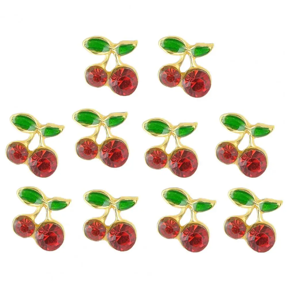 10Pcs Cherry Shape Nail Art Exquisite Workmanship Ultra-light DIY Shiny Nail Art Rhinestone Studs for Salon
10Pcs Cherry Shape Nail Art Exquisite Workmanship Ultra-light DIY Shiny Nail Art Rhinestone Studs for Salon