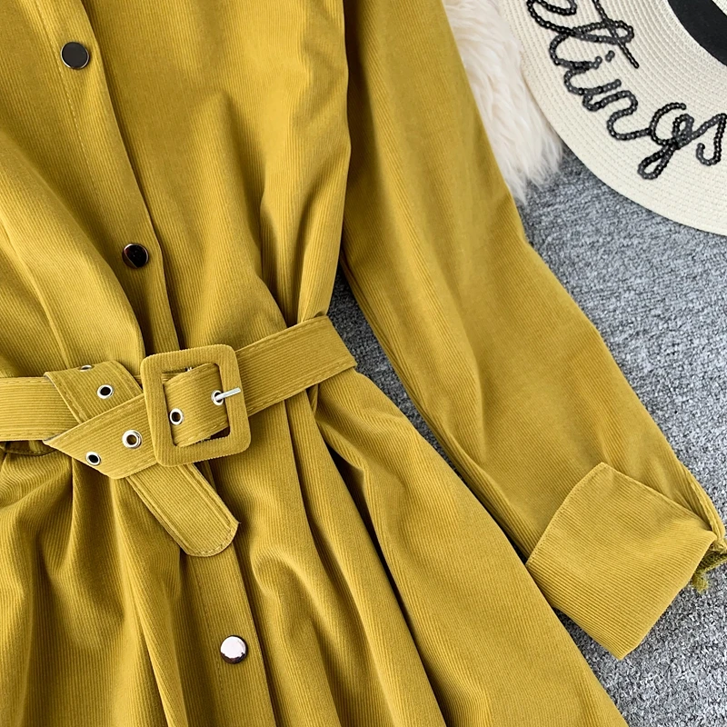 Shirt Dress Long Sleeve Korean Belt Midi Elegant Runway Tunic Plus Size Large Vintage Fashion Warm Shirt Women Dress
Shirt Dress Long Sleeve Korean Belt Midi Elegant Runway Tunic Plus Size Large Vintage Fashion Warm Shirt Women Dress