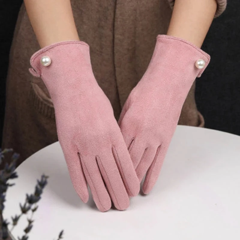 Women's Winter Plus Velvet Thicken Warm Touch Screen Gloves Elegant Pearl Suede Windproof Full Finger Cycling Driving Gloves
Women's Winter Plus Velvet Thicken Warm Touch Screen Gloves Elegant Pearl Suede Windproof Full Finger Cycling Driving Gloves