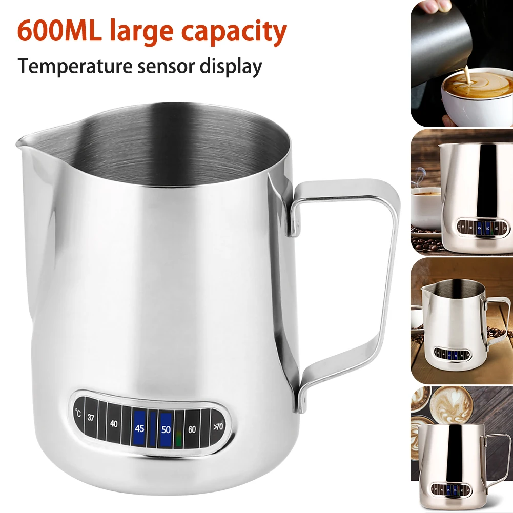 600ml Stainless Steel Milk frothing jug Espresso Coffee Pitcher Barista Craft Coffee Latte Pitcher Kitchen Accessories Stencils
600ml Stainless Steel Milk frothing jug Espresso Coffee Pitcher Barista Craft Coffee Latte Pitcher Kitchen Accessories Stencils