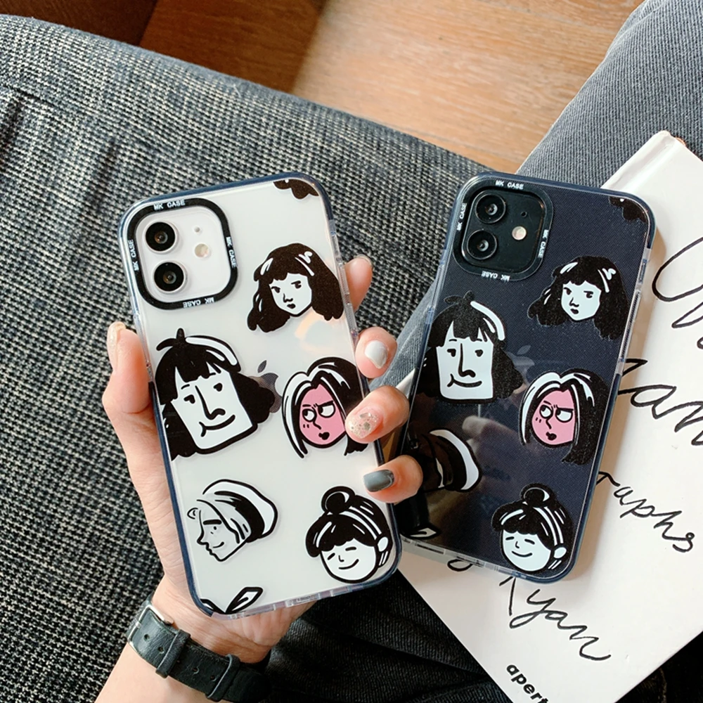 INS funny Art sketch Protection Transparent silicon Phone Case For iPhone 12 11 Pro MAX X XS XR 7 8 plus SE2 Simple soft Cover
INS funny Art sketch Protection Transparent silicon Phone Case For iPhone 12 11 Pro MAX X XS XR 7 8 plus SE2 Simple soft Cover