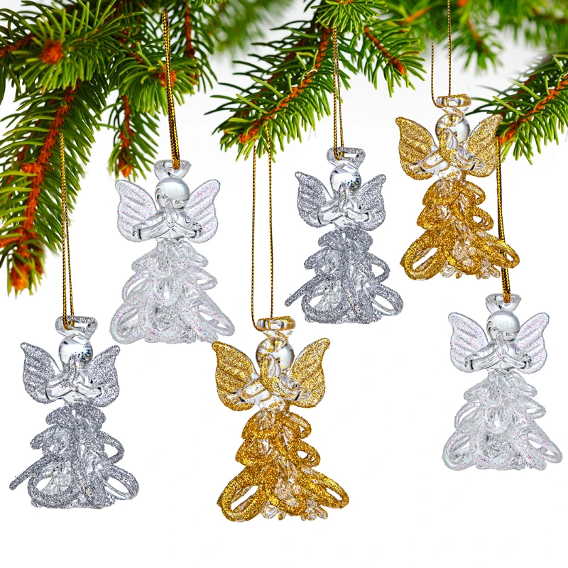 H&D 6pcs Glass Guardian Angel Hanging Pendant Xmas Tree Ornament Colorful Christmas Decorations for Home New Year 2021 Kids Gift
H&D 6pcs Glass Guardian Angel Hanging Pendant Xmas Tree Ornament Colorful Christmas Decorations for Home New Year 2021 Kids Gift