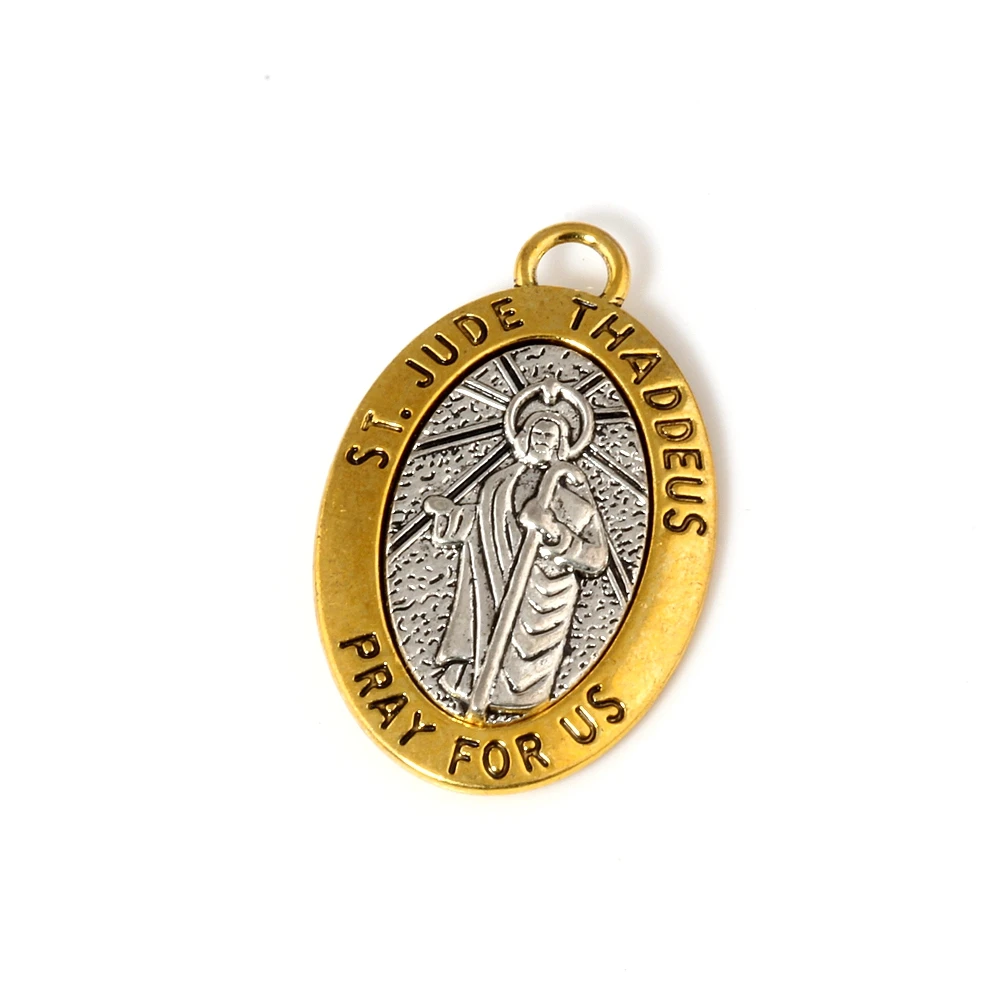10Pcs ST JUDE THADDEUS Pray For US Alloy Charm Pendants For Jewelry Making Bracelet Necklace DIY Accessories 29.5x47.5mm A-550
10Pcs ST JUDE THADDEUS Pray For US Alloy Charm Pendants For Jewelry Making Bracelet Necklace DIY Accessories 29.5x47.5mm A-550