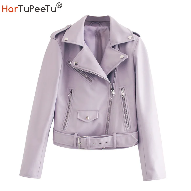 Women's Faux Leather Belted Motorcycle Jacket Autumn Winter Fitted Vegan Moto Biker Short Coat Fall PU Purple Beige Outwear
Women's Faux Leather Belted Motorcycle Jacket Autumn Winter Fitted Vegan Moto Biker Short Coat Fall PU Purple Beige Outwear