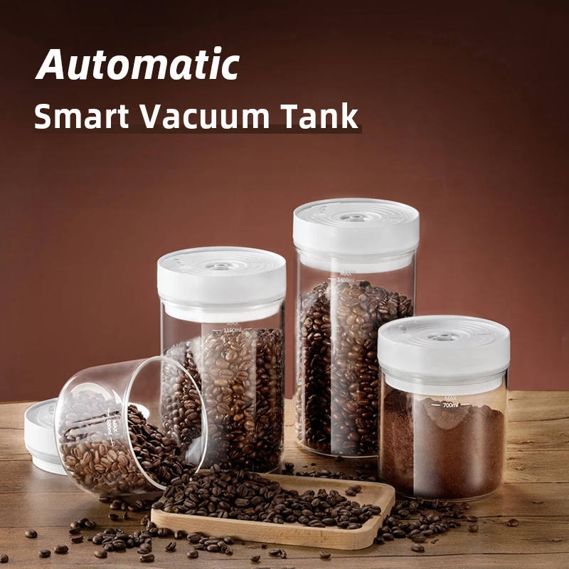 Electric Smart Vacuum Sealed Tank 500ml/700ml/1100ml Transpatent Glass Coffee Bean Milk Powder Storage Can For Kitchen Organizer
Electric Smart Vacuum Sealed Tank 500ml/700ml/1100ml Transpatent Glass Coffee Bean Milk Powder Storage Can For Kitchen Organizer