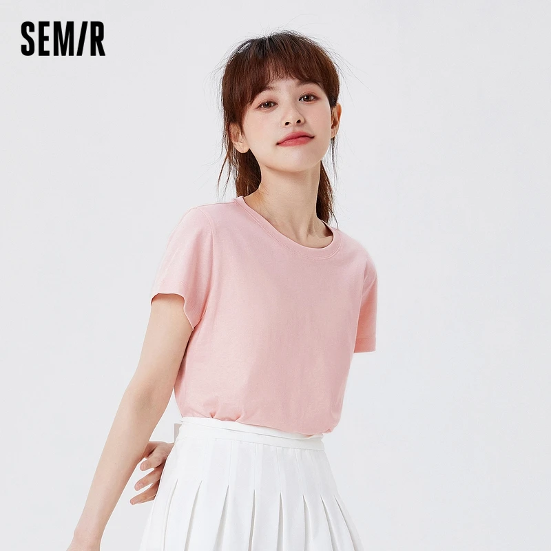 SEMIR Short Sleeve T-Shirts Women Casual O Neck 2021 Summer New Solid Color Base Knitted Basic T Shirt Girls
SEMIR Short Sleeve T-Shirts Women Casual O Neck 2021 Summer New Solid Color Base Knitted Basic T Shirt Girls