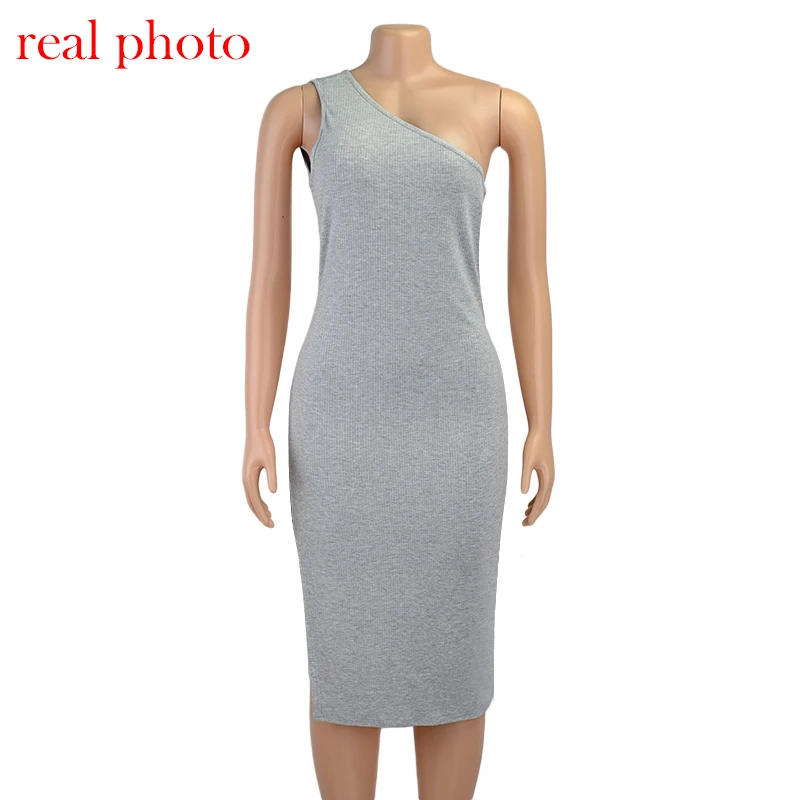Elegant Split Midi Dress Bodycon Sleeveless 2020 Fall One Shoulder Knitted Solid Dresses Women Club Party Dressess
Elegant Split Midi Dress Bodycon Sleeveless 2020 Fall One Shoulder Knitted Solid Dresses Women Club Party Dressess